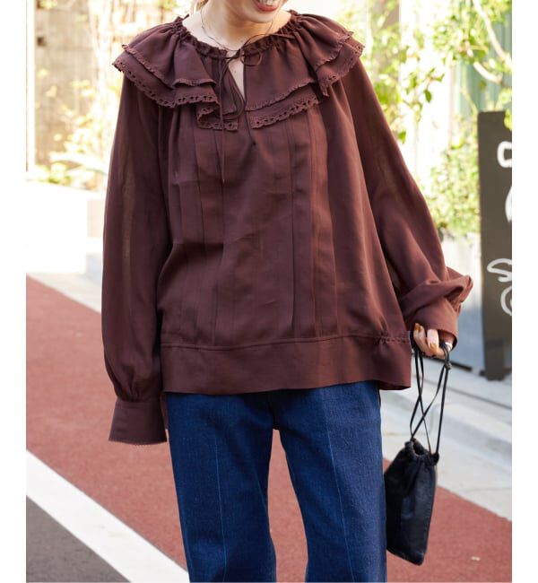 OUTDOOR PRODUCTS Usual Things「アンジェリカヴォイルフリルレースブラウス」|シャツ・ブラウス|