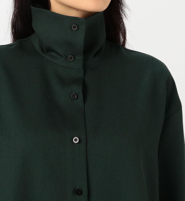 CABaN「 ウールツイル ハイネックロングシャツ」|シャツ・ブラウス|
