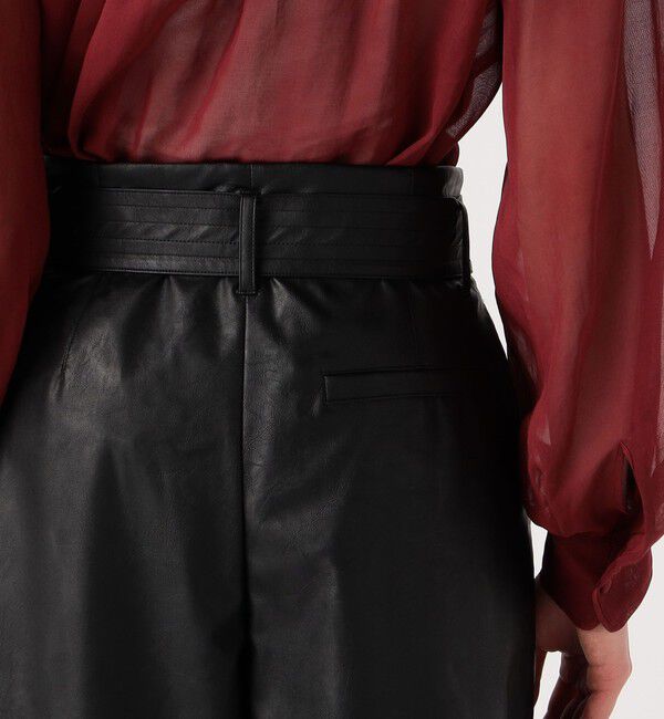 Ballsey「レザーライクウェットクロス ハイウエストハーフパンツ」|その他|