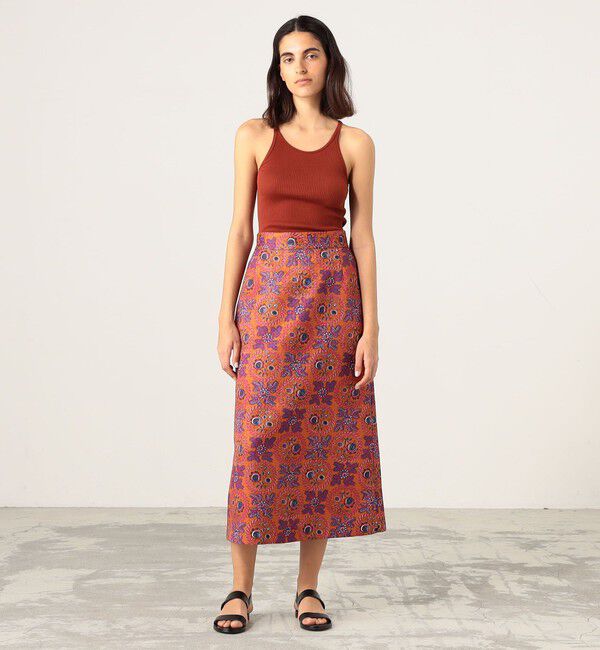 SOULEIADO「ポリエステルプリント セミタイトスカート」|スカート|