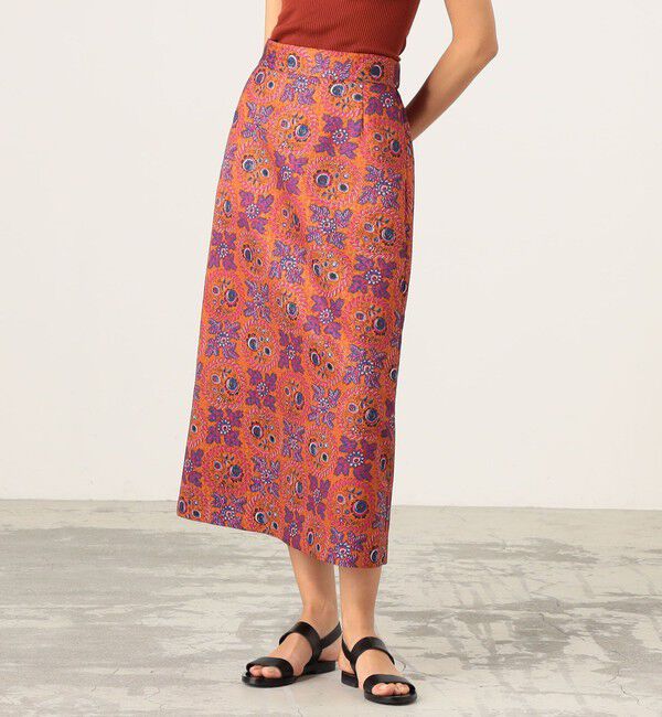 SOULEIADO「ポリエステルプリント セミタイトスカート」|スカート|