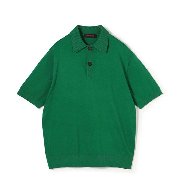 CABaN「コットン ポロニットプルオーバー」|ニット・セーター|55 グリーン