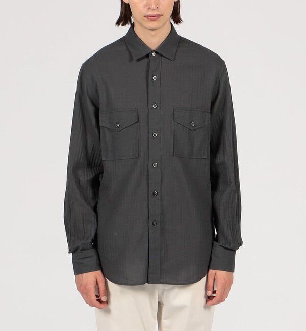 TOMORROWLAND MENS「コットンウールボイル ダブルポケットシャツ」|シャツ・ブラウス|