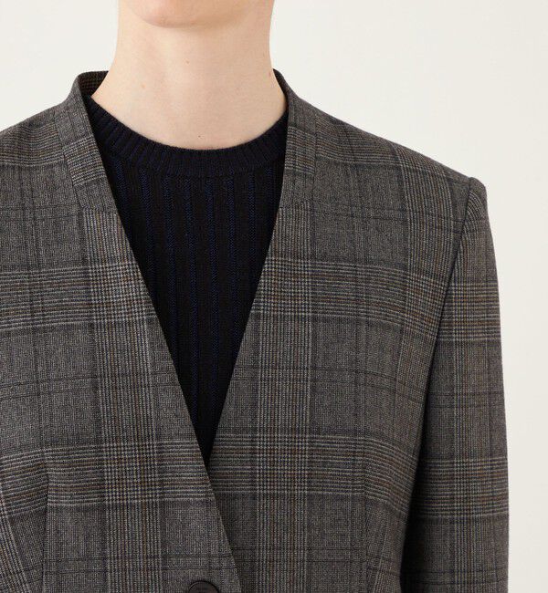 DES PRES「フランネルウールストレッチ ノーカラージャケット」|ノーカラージャケット|