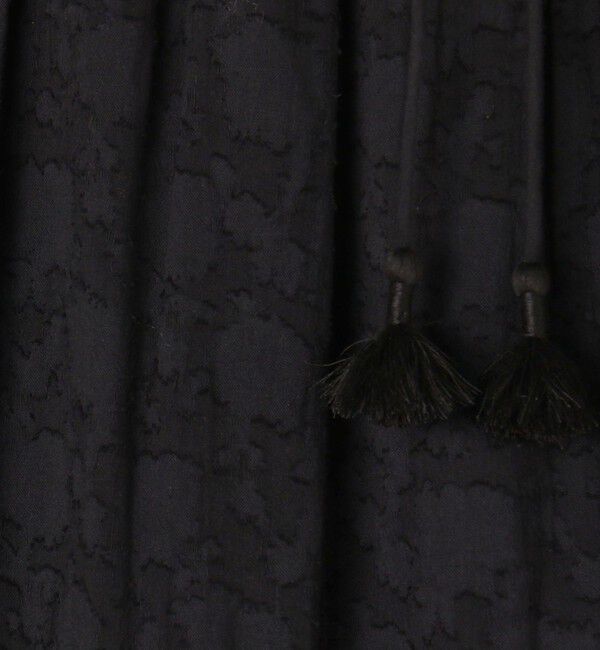 SOULEIADO「コットンカットジャカードコンビ ティアードマキシスカート」|フレア|