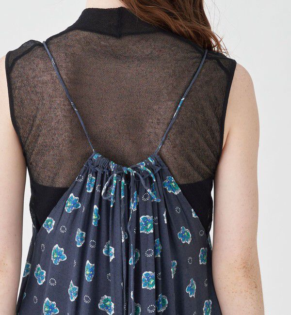 SOULEIADO「レーヨンシャンタンプリント コンビネゾン」|オールインワン|