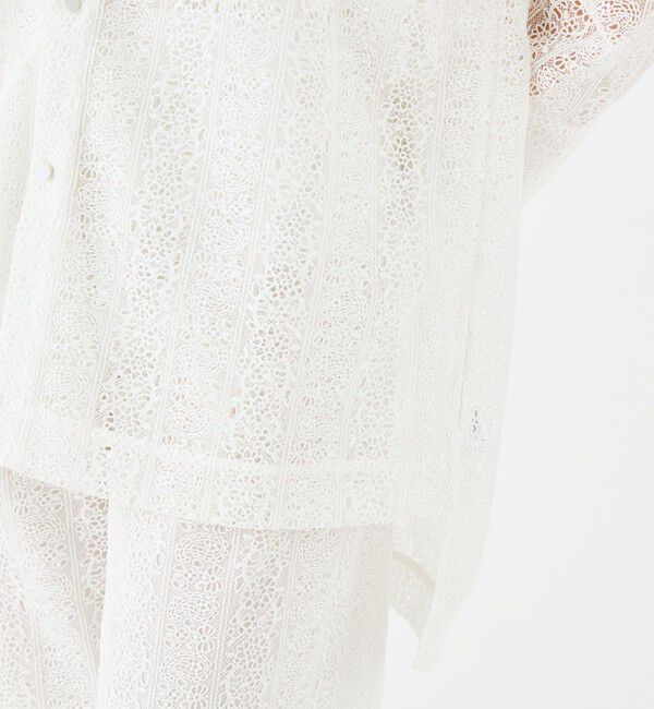 SOULEIADO「ケミカルレース バンドカラーブラウス」|シャツ・ブラウス|