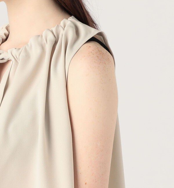 BACCA「ジョーゼットサテン ギャザードブラウス」|シャツ・ブラウス|