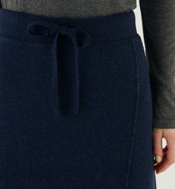 GALERIE VIE「ウールコットンバックパイル Iラインスカート」|タイト|