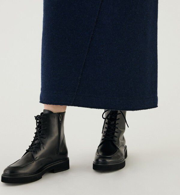 GALERIE VIE「ウールコットンバックパイル Iラインスカート」|タイト|