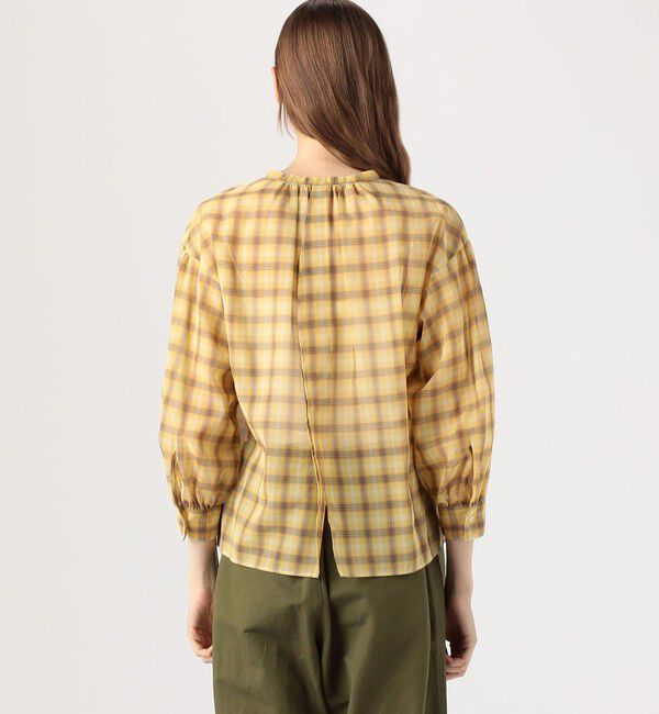 MACPHEE「コットンオーガンジーチェック ボウタイブラウス」|シャツ・ブラウス|