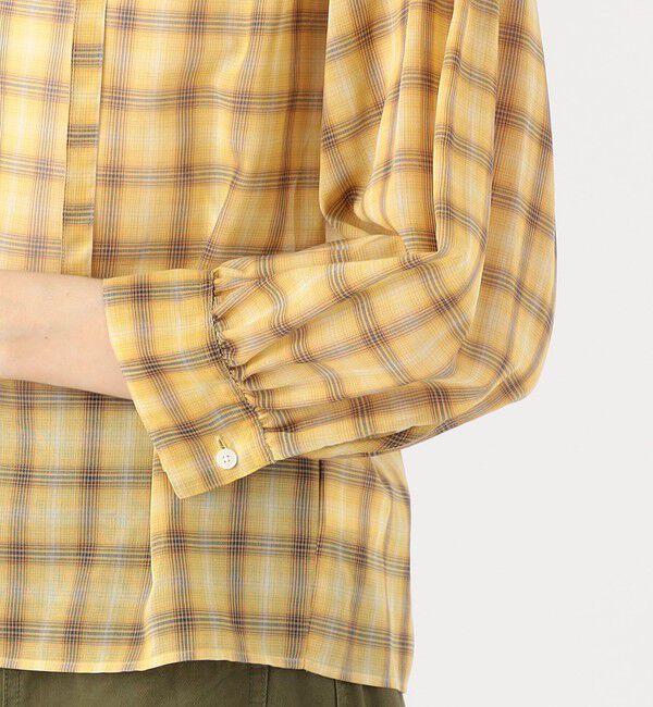 MACPHEE「コットンオーガンジーチェック ボウタイブラウス」|シャツ・ブラウス|