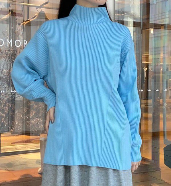 Ballsey「ウールポリエステルストレッチリブ ハイネックプルオーバー」|ニット・セーター|63 ライトブルー