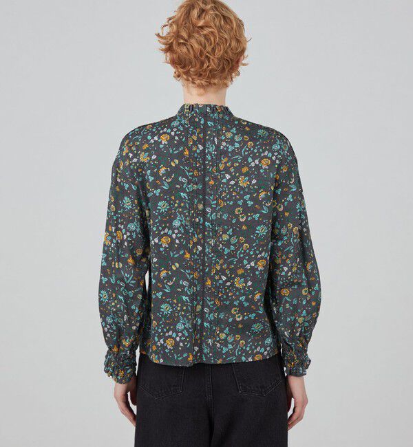 SOULEIADO「コットンプリント フロントフリルブラウス」|シャツ・ブラウス|