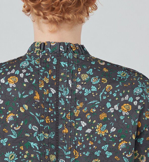 SOULEIADO「コットンプリント フロントフリルブラウス」|シャツ・ブラウス|