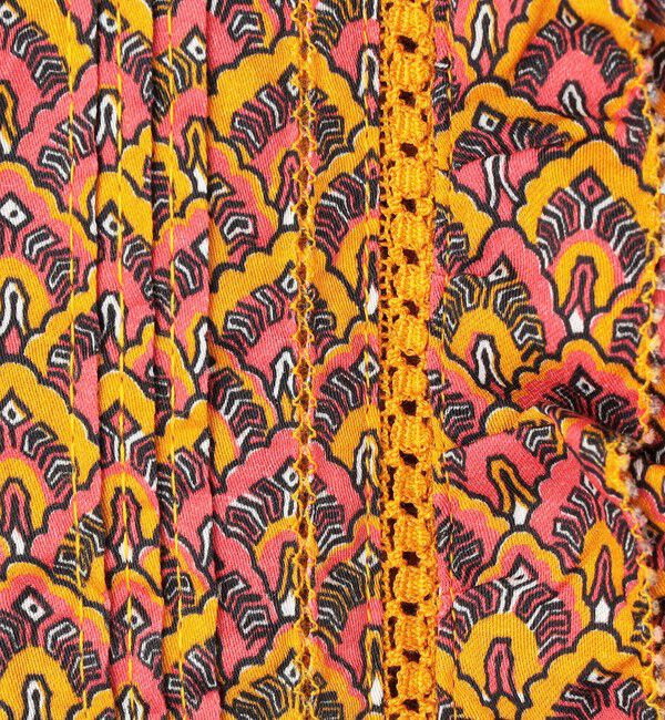 SOULEIADO「コットンプリント フロントフリルブラウス」|シャツ・ブラウス|