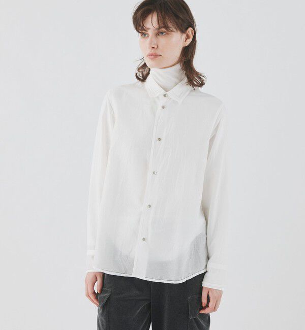 GALERIE VIE「ドロンワークシャツ レギュラーカラーシャツ」|シャツ・ブラウス|