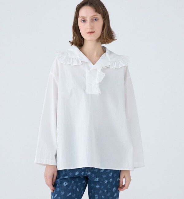 MACPHEE「コットンタイプライター プルオーバーシャツ」|シャツ・ブラウス|