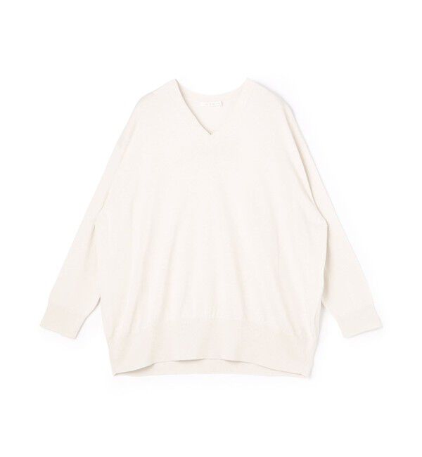GALERIE VIE「プレーンコットン Vネックプルオーバー」|ニット・セーター|13 ライトグレー