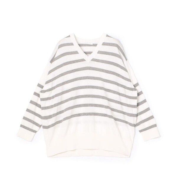 GALERIE VIE「プレーンコットン Vネックプルオーバー」|ニット・セーター|14 グレー系