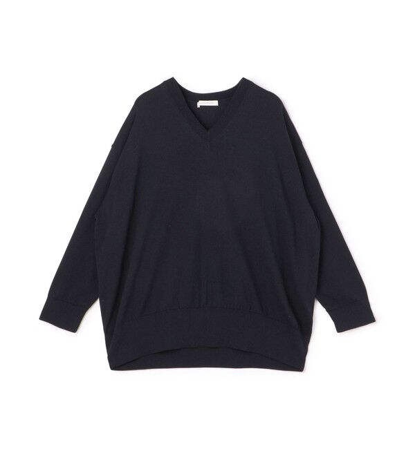 GALERIE VIE「プレーンコットン Vネックプルオーバー」|ニット・セーター|69 ネイビー