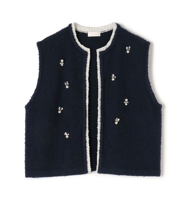 Ballsey「ビジューブークレー ショートベスト」|ベスト・ジレ|67 ネイビー