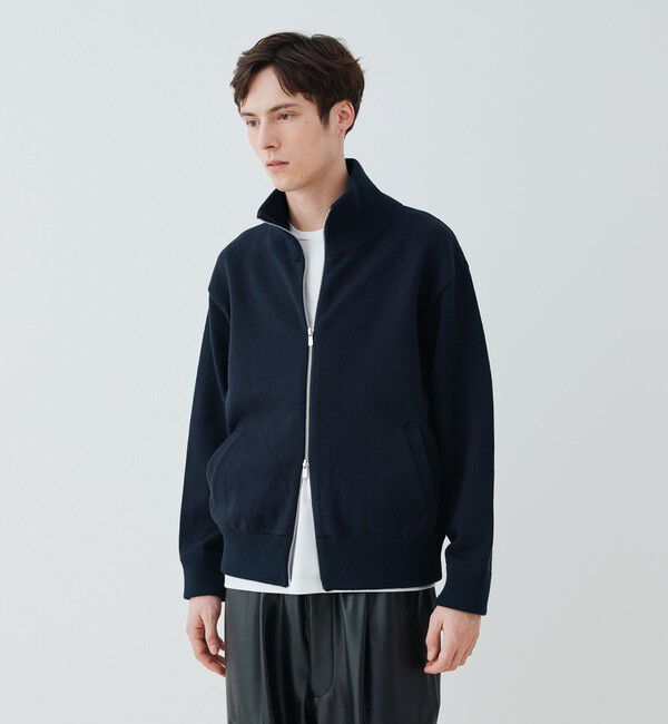 GALERIE VIE「ウェーブコットン ジップアップブルゾン」|ニット・セーター|