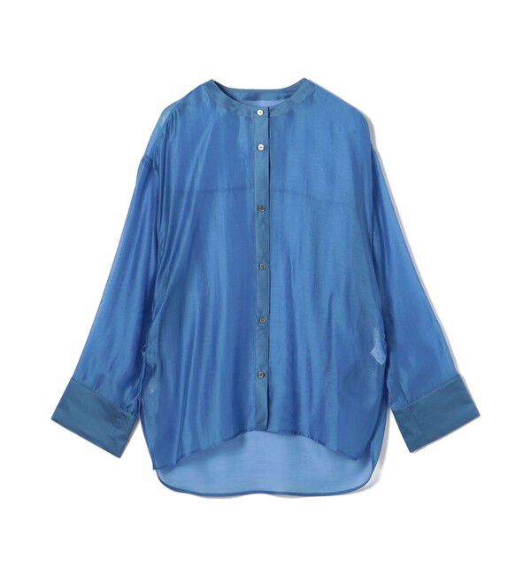 Ballsey「セルロースポリエステルオーガンジー サイドギャザーシャツ」|シャツ・ブラウス|65 ブルー