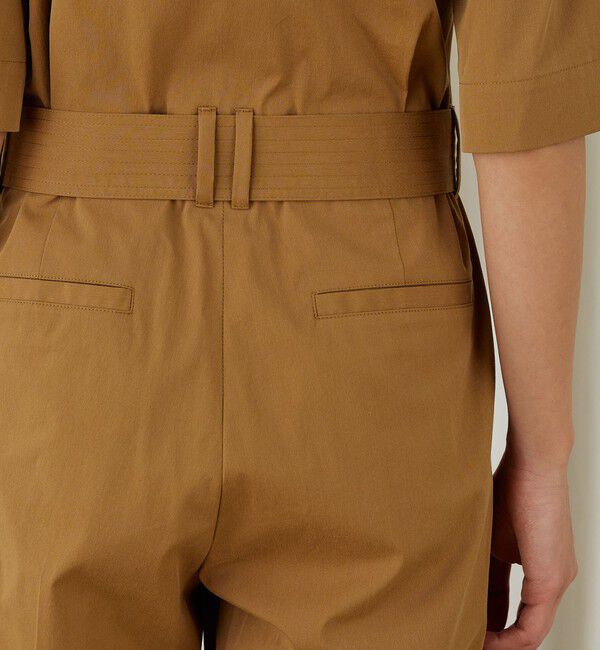 DES PRES「ストレッチポプリン ハーフスリーブジャンプスーツ」|オールインワン|