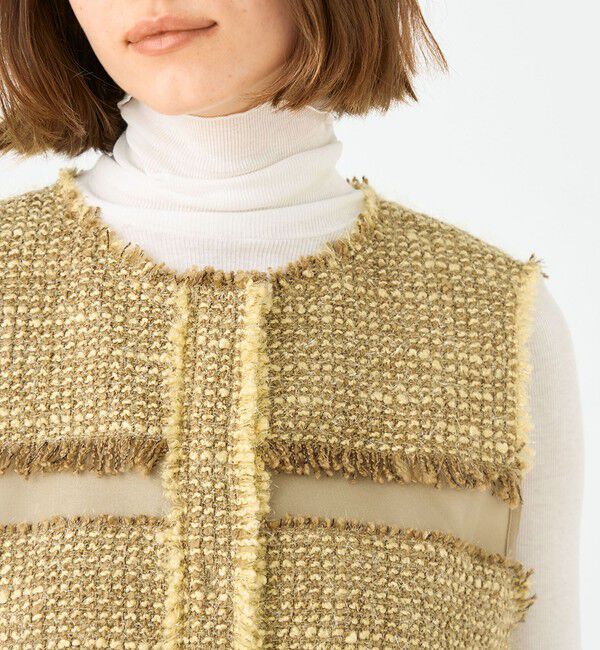 Ballsey「ブロッキングツイード ミドルジレ」|ベスト・ジレ|