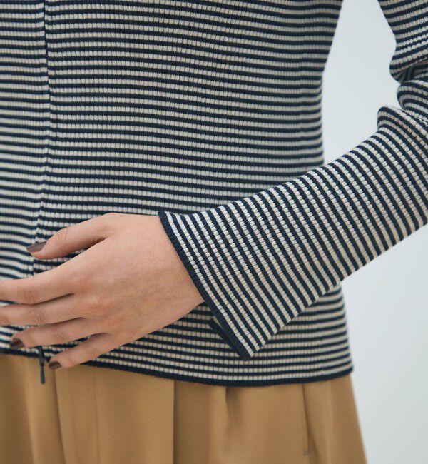 MACPHEE「コットンリブ ジップアップカーディガン」|カーディガン|