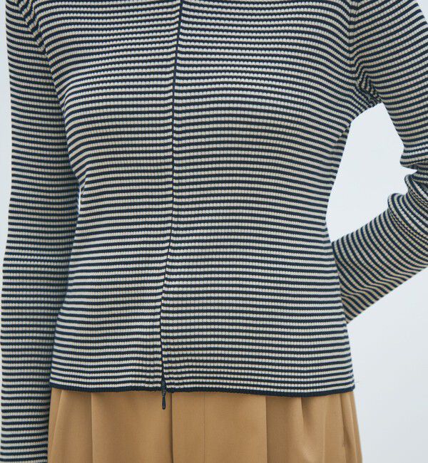 MACPHEE「コットンリブ ジップアップカーディガン」|カーディガン|