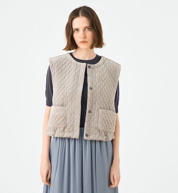 Ballsey「キルティングベロア ショートベスト」|ベスト・ジレ|