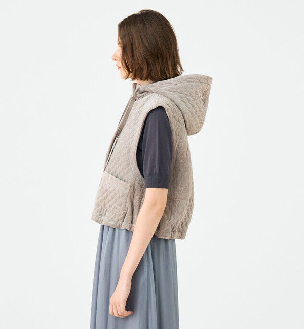 Ballsey「キルティングベロア ショートベスト」|ベスト・ジレ|