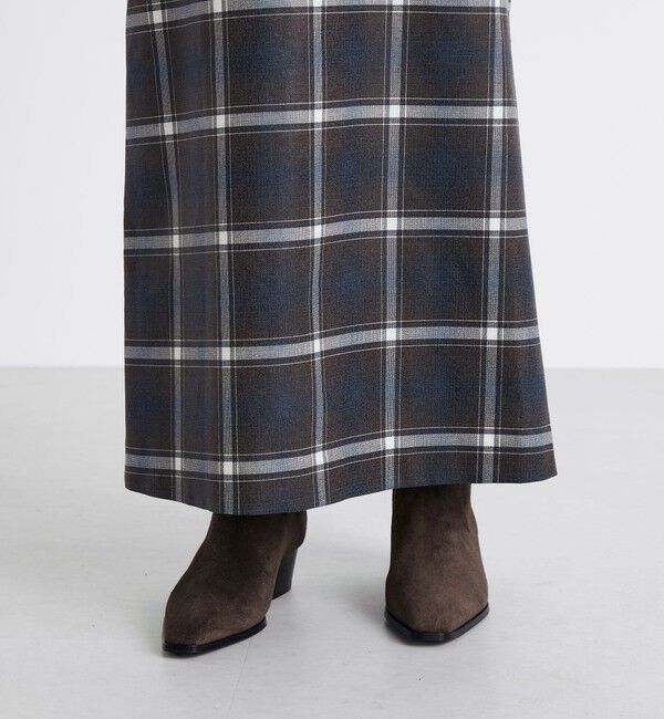 Edition「箔コーティングチェック  ロングワンピース」|ワンピース|