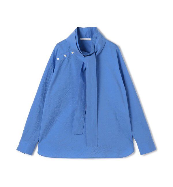 GALERIE VIE「コットンシルクブロード スタンドカラータイシャツ」|シャツ・ブラウス|63 ライトブルー