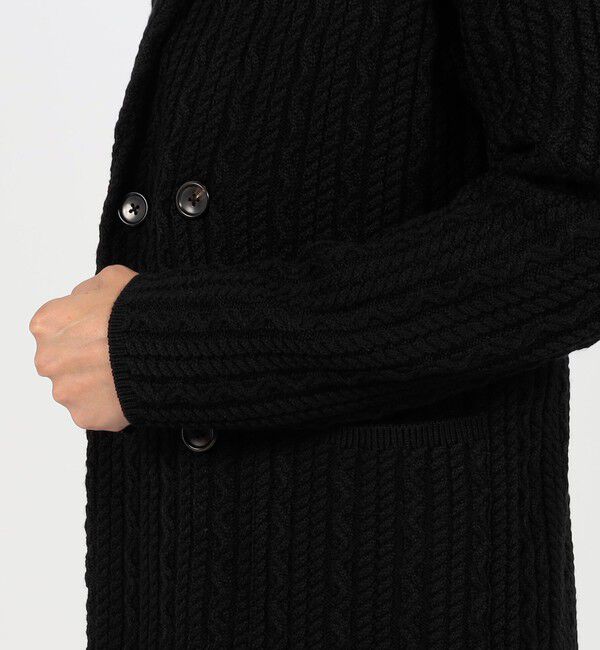 TOMORROWLAND MENS「ウールケーブルニット ダブルブレスト4Bジャケット」|ニット・セーター|