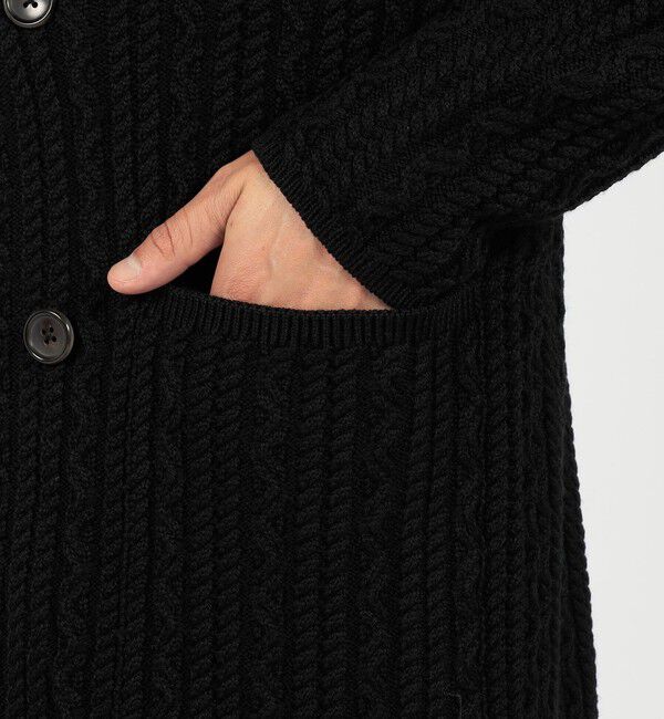 TOMORROWLAND MENS「ウールケーブルニット ダブルブレスト4Bジャケット」|ニット・セーター|