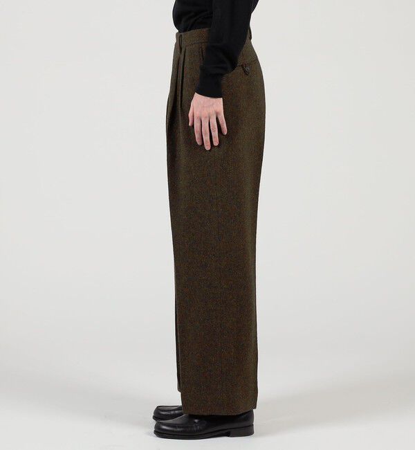 TOMORROWLAND MENS「ウールツイードヘリンボーン 2プリーツワイドストレートバレルパンツ」|その他|