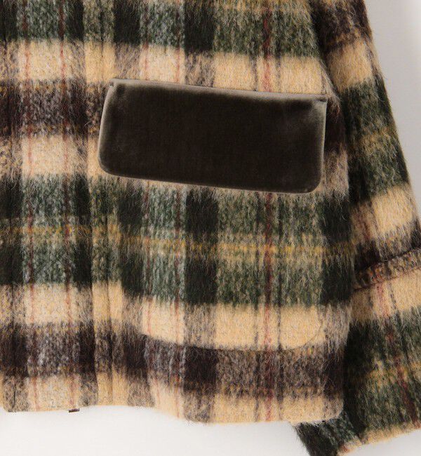 CABaN「シャギーチェック ジップアップブルゾン」|ダッフルコート|