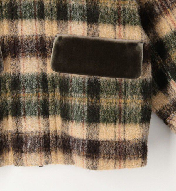 CABaN「シャギーチェック ジップアップブルゾン」|ダッフルコート|