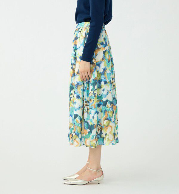 Ballsey「ミスティーフラワープリント ボリュームギャザースカート」|フレア|