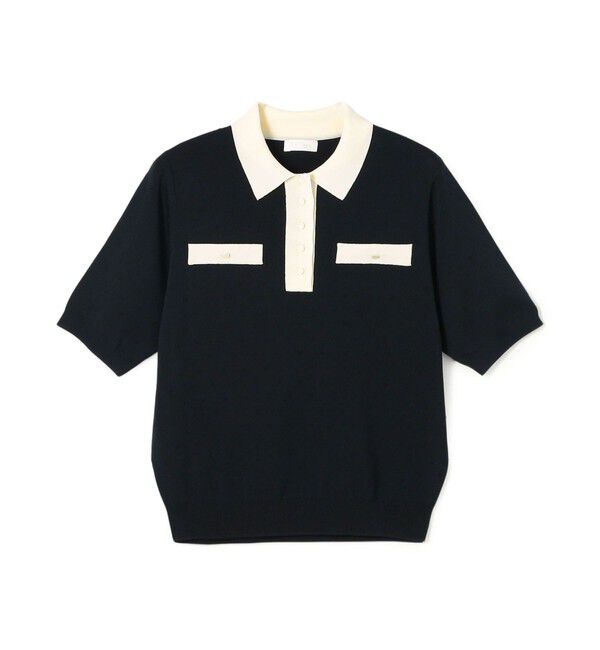 Ballsey「【WEB先行予約】ストレッチタックドット ポロプルオーバー」|ニット・セーター|68 ネイビー系