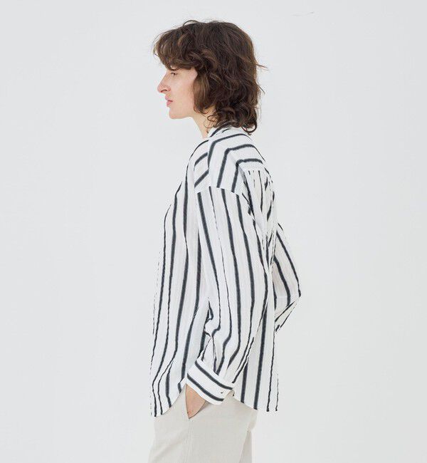 GALERIE VIE「【WEB先行予約】ソフトストライプ スタンドカラーシャツ」|シャツ・ブラウス|