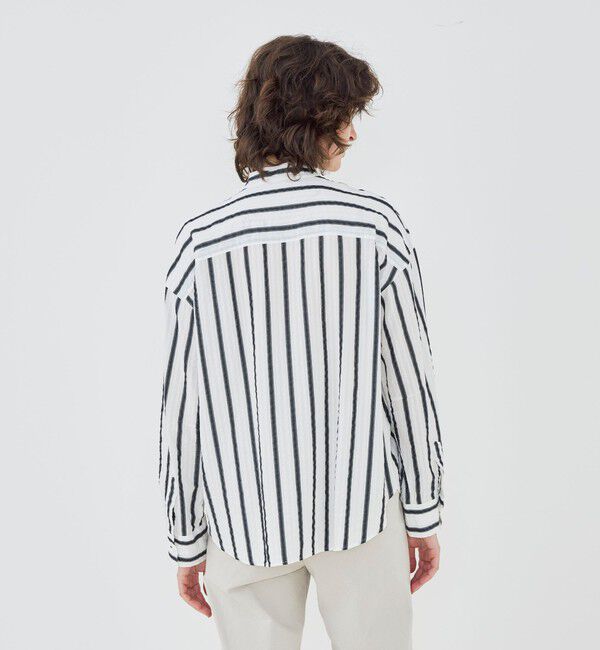 GALERIE VIE「【WEB先行予約】ソフトストライプ スタンドカラーシャツ」|シャツ・ブラウス|