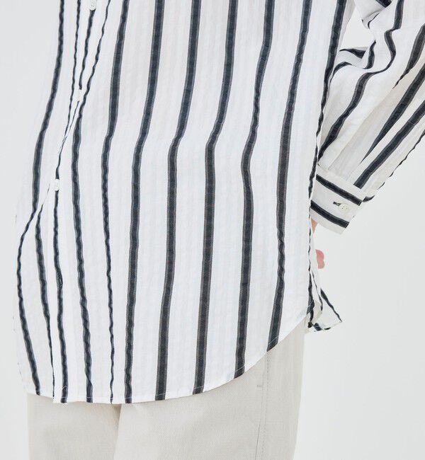 GALERIE VIE「【WEB先行予約】ソフトストライプ スタンドカラーシャツ」|シャツ・ブラウス|