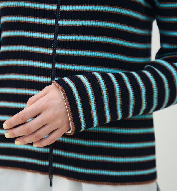 MACPHEE「コットンリブ ジップアップカーディガン」|カーディガン|