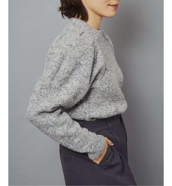  「PUFF SLEEVE メランジニットプルオーバー」|ニット・セーター|