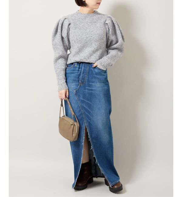  「PUFF SLEEVE メランジニットプルオーバー」|ニット・セーター|