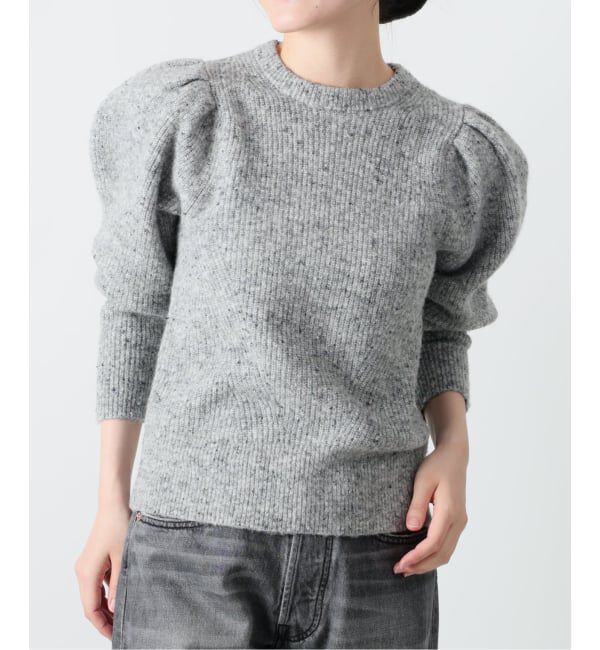  「PUFF SLEEVE メランジニットプルオーバー」|ニット・セーター|